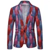 Trajes de hombre 8 colores estilo hawaiano Blazers abrigo primavera y otoño Casual traje estampado fiesta Slim Fit patrón Floral chaquetas M-3XL