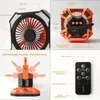 1 ventilateur portable avec télécommande, rechargeable, lumières LED, ventilateur de batterie rechargeable USB 4000 mAh pouvant être suspendu/debout, petit ventilateur à clip pour lit