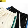 Calças masculinas da moda primavera calças largas de pernas largas elásticas cintura lateral com seios retos calças de nove pontas y2k streetwear calças masculinas 230628