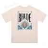 Rhud メンズ Tシャツ Tシャツデザイナーカジュアルファッション夏半袖ヨーロッパアメリカ男性女性ラウンドネック Tシャツ高級トップスサイズ S-XL 文字プリント服