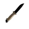 高品質のサバイバルストレートナイフ420HCドロップポイントハーフセレーションブラックブレードアウトドアキャンプレスキューナイフ