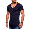 Men's Suits H236 Short Sleeve Men T Shirt Slim Fit T-shirt Skinny Casual Summer Tshirt Camisetas Size 3XL