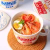 Bowls ins style creative instant noodle keramiek Beker kom met deksel bento box Student lunchbox instant noodle Bowl soup Bowl set 230628