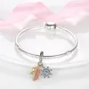 Para pandora charm 925 contas de prata charms Feather Wing Heart Dream Catcher conjunto de charms