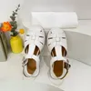 Lyxdesigner Kvinnor Sandaler vävda fiskare Buckle Flat Sole Sandals Summer Fashionable Beach Casual Shoes