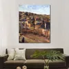 Female Canvas Art Blue Roofs Rouen Paul Gauguin Paintings Handmade Romantic Modern Bedroom Decor