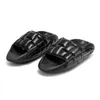 B IT Designer-Slides für Herren und Damen, Sommer-Sandalen, Strand-Slide, flache Plattform, Damen-Sandale, Badezimmer-Hausschuhe, Flip-Flops, gestreift, lässiger Slipper, 36–45