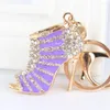 Porte-clés violet talons hauts chaussure pendentif breloque strass cristal sac à main sac porte-clés porte-clés accessoires fête de mariage amant cadeau