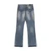 Herren Jeans High Street Retro Ink Splash Patchwork Zerrissene Flare Hosen Männer und Frauen Gerade Casual Übergroße Lose Denim Hosen 230629