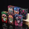 Latest Cool Smoking Colorful Skull Style Cigarette Cases Plastic Storage Box Innovative Housing Automatic Spring Opening Flip Moistureproof Stash Case DHL