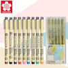 Pennor Japan Sakura Needle Pen Set XSDK Waterproof Hook Pen Ritning Hand Ritad Comic Student Design Anime Dediced Black Gel Pen