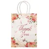 Presentförpackning 5st tack papper godisväskor med blomma födelsedagsfest kaka förpackning baby shower bröllop dekoration leveranser