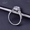 Anelli a grappolo Inbeaut Arrivo Argento 925 Taglio eccellente 1 Ct D Color Pass Diamond Test Moissanite Square Split Ring per le donne Gioielleria raffinata