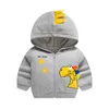 Tshirts Cartoon Embroidery Dinosaur Kid Hoodie Coat Children Cardigan Sweatshirt With Hat Boy Girl Baby Zipper Ytterkläder Jacket 230628