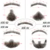 Spitzenperücken, Haarmassen, gefälschter Bart, handgefertigt, 100 % echte Schweizer Spitze, realistisch, unsichtbar, Remy-Schnurrbart für Männer, Schnurrbart 230629