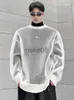メンズフーディーズスウェットシャツIEFBダークウェアホロードメッシュデザイン長袖男性スウェットシャツ2023新しい秋の韓国ファッション長袖男性トップ9A4936 J230629