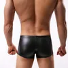 Unterhosen Sexy Herren Kunstleder Unterwäsche Boxershorts 2023 Männer Cueca Wet Look Bulge Pouch Boxershorts Trunks M-XL