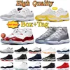 Topkwaliteit 11s Basketbalschoenen Man Vrouw Sneakers Space Jam Cap en Jurk High Concord Platinum Tint Barons Legend Blue 25th Anniversary Bred Cherry Heren Trainers