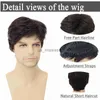 Synthetic Wigs Short Wigs for Men Synthetic Hair Dark Brown Wig with Bang Halloween Costume for Man Wig Cosplay Carnival Party BrownWhiteGrey x0826