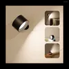 Lampes de table LED applique murale avec batterie rechargeable 3 niveaux de température de couleur 360 ° rotation boule magnétique noir