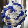 Faux Floral verdure vente chaude 1 pc/lot bourgogne grande taille mariée demoiselle d'honneur mariage diamant Bouquet x0629