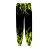 Pantalon homme bleu vert rouge violet flamme pantalons de survêtement hommes femmes Hip Hop Y2k Streetwear Cargo pantalon taille élastique Harem Joggers