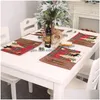 Décorations De Noël Tapis De Table Tissu Résistant À La Chaleur Cuisine À Manger Tapis De Noël Plaid Elk Arbre Napperon Décoration Jk2010Xb Drop Delivery Dhvpk