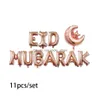 Outros suprimentos para festas de eventos 11 pçs/conjunto decoração de ramadã eid mubarak balões de folha ouro rosa prata carta com estrela lua para muçulmano dhpxa