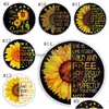Handduk Round Beach Sunflower Printed Picnic Rugs Tassel Yoga Mat Polyester Bord Tyg Sjal Filtar 14 Designs DW5310 Drop Delivery Dhavt