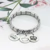 Länkarmband hapiship topp kvinnor/män laser 20mm runda kron charm länkar passar 9mm rostfritt stål armband smycken diy gör dj407