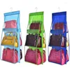 Boîtes de rangement 6 poches transparentes sacs suspendus pour sac à main organisateur garde-robe placard supports pliable vêtements chaussures soutien-gorge sous-vêtements sac à poussière