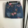 23ss Womens Designer Clothing Skirts Floral Print Denim Short Skirt Safety Pants Lined with High Quality Women Clothes