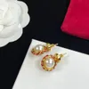 Diamants rouges femmes Designer Stud blanc perle luxe laiton boucle d'oreille de fiançailles en gros