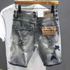 Herren Jeans Männer Denim Shorts Stretch Löcher Casual Sommer Mann Dünne Elastische Passform Hochwertige Baumwolle 230629