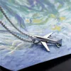 Chains KADRUFI Men Creative Vintage Aircraft Shape Pendant Necklace Hip Hop Punk Silver Color Airplane Collar Party Jewelry