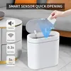 Caixotes de lixo estreitos para banheiro inteligente lixeira 9L eletrônico automático para lixo bintoilet à prova d'água Smart Se 230628