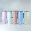 New Sublimation 40oz Matter Colors Tumblers with Handle and Lid Steel Insulated Travel Mugs