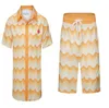 Koszula Casablanc 23SS designerskie koszule masao san print męskie koszulka damska luźna jedwabna koszula casablacnca krótkie rękawy luksus T-273M