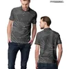 Men's Polos Summer Mens Shirts Designer Geometry Pattern Line Turn Down Collar Short Sleeve Slim Stretch High Quality Shrinkproof