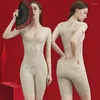 Kvinnors formar kvinnors kort ärm mage kontrollformad bodysuit-limmande midje tränare bodysuit leotard jumpsuit topps body shaper