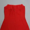 Kırmızı kadın bayan kapalı omuz kapalı seksi elbise klasik tüm maç Avrupa tarzı Kore tasarımcısı bandaj bodycon kıyafetler 0218