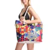 Borse da sera Telecamere a cupola Borsa da spiaggia di grande capacità Tote Summer Tote bag in tela per prendere il sole Stripe Print Impermeabile Corda di canapa Manico a tracolla per Wome J230630