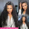 Synthetic Wigs ISEE Young Water Wave Long For Women 13x6 HD Lace Frontal Brazilian Deep Curly Human Full 230629