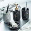 Toothbrush Nordic Matte Gold Ceramics Bathroom Accessories Set Soap Dispenser/toothbrush Holder/tumbler/soap Dish Luxurious Washing Set