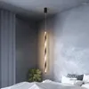 Подвесные светильники Минималистский прикроватный светильник для спальни Современная гостиная ТВ Настенный светодиодный светильник Геометрическая линейная полоса Подвесной FixtCD