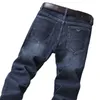 Designer de jeans pour hommes marque de mode de Hong Kong haut de gamme jean bleu délavé européen hommes dans un pantalon décontracté mince et droit épais WO2F