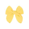 Solid Cotton Hair Bows Cute Baby Girls Hair Clips Handmade Hairpin Barrettes Kids Headwear Hair Accessories 20 Colors