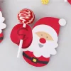 50st/Lot Cartoons Santa Claus Paper Lollipop Cards DIY Lollipop Gift Package Decor Christmas Decoration FY3992 JN30