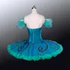 La Esmeralda Variation Costume de scène professionnel Tutu vert foncé Belle au bois dormant Ballet Comeptiton robe crêpe tutu enfant227x