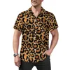 Men's Casual Shirts Stylish Leopard Spots Blouses Men Purple And Gold Summer Short Sleeve Print Vintage Oversize Beach Shirt Gift Idea